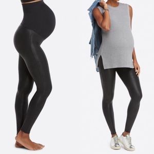Spank Mama Faux Leather Leggings (Maternity)